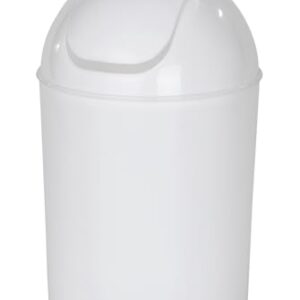 Praktischer Schwingdeckeleimer für Badezimmer - WENKO Kosmetikeimer 6 l aus Kunststoff in Weiß