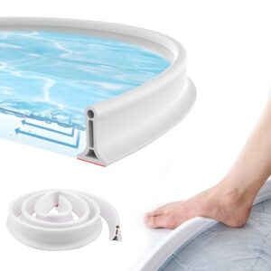 Zyiphor 2M Schwallschutzleiste Dusche Selbstklebend, 4cm Höhe, Flexible Gummi Dichtung, Schneidbar für Duschschwelle Küchenspüle Badewanne, Weiß