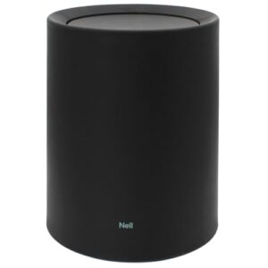 Schwarzer 12 Liter Mülleimer mit Schwingdeckel, ideal für Badezimmer oder Büro