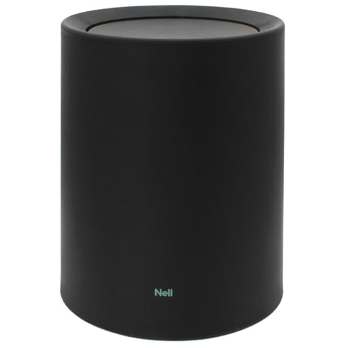 Schwarzer 12 Liter Mülleimer mit Schwingdeckel, ideal für Badezimmer oder Büro