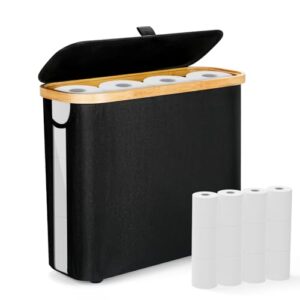 Toilettenpapier-Aufbewahrung mit 12 Rollen, Bambus, wasserdicht, faltbar, perfekt für Badezimmer und Kleiderschrank