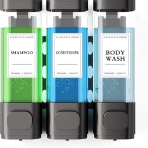 Praktischer 3-Kammer-Wand-Shampoo-Spender für das Badezimmer, umweltfreundlich und leicht zu reinigen, ideal für Hotels oder häufig genutzte Bereiche.