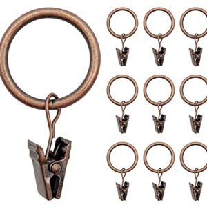 Vorhangringe mit Clips, 40 Stück, Metall, Duschvorhang, Gardinenhaken, Badezimmer, Dekorative Ringe für Vorhänge und Gardinenstangen