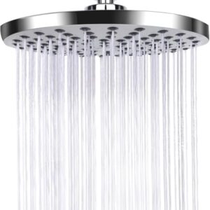 AiQInu 9.6 Zoll Runder Duschkopf Regendusche, verstellbarer Kopfbrause wassersparend mit Anti-Kalk-Düsen für ein einzigartiges Duscherlebnis