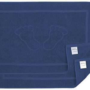 Qualitativ hochwertige Badmatte aus 100% Baumwolle, dunkel blauer Farbe, Größe 50x70 cm und Gewicht von 700g/m².