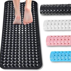 BASVII Badewannenmatte, rutschfest, 100 x 40 cm, Antirutschmatte für Badewanne, BPA-frei, Maschinenwaschbar