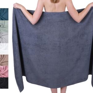 Großes Badetuch aus 100% Baumwolle, saugstark und weich, mit Aufhänger, ideal für Sauna, Strand oder Pool