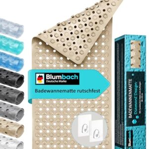 Badematte rutschfest mit 2 Haken zum Trocknen, 100% BPA-frei und sicher für Kinder & Senioren