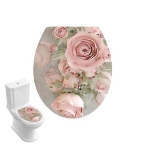 Toilettensitz-Aufkleber mit Blumenmuster, WC-Abdeckung, Selbstklebender Wandaufkleber, abnehmbar, Badezimmer-Aufkleber für ein luxuriöses und komfortables Bad-Erlebnis