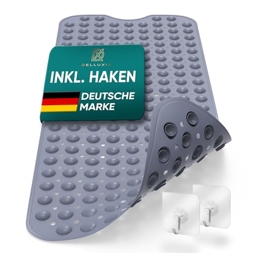 Antirutschmatte für Badewanne, rutschfest und sicher, ideal für Kinder und Erwachsene, BPA frei, graue Farbe