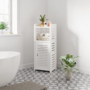 Dripex Badezimmerschrank, Toilettenschrank, Badschrank schmal, Beistellschrank, Aufbewahrungsschrank 80x30x30cm in weiß für das Badezimmer