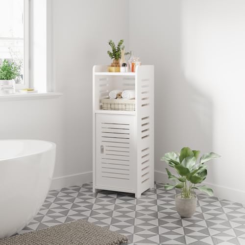 Dripex Badezimmerschrank, Toilettenschrank, Badschrank schmal, Beistellschrank, Aufbewahrungsschrank 80x30x30cm in weiß für das Badezimmer