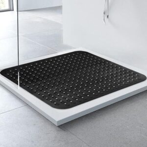 Rutschfeste Duschmatte, 80x80 cm groß, mit Saugnäpfen und PVC-Folie, sicherer Badezimmerboden