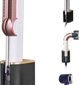 Ergonomische Dyson Airwrap Halterung aus Aluminium mit 3M Klebebeschlag für ein Stylinggerät im Badzimmer ohne Bohren
