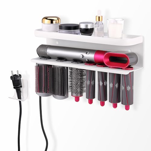 Haltesystem für Dyson Airwrap, Wandmontage mit Schrauben und Kleber, Aufbewahrungslösung für Haartrockner