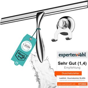 Extra breiter Duschabzieher 30,5 cm aus Edelstahl mit Silikonrand für ein optimales Badeerlebnis