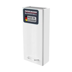 Weißer Wandschrank mit Tür für das Badezimmer - FACKELMANN Milano Hängeschrank mit 2 Einlegeböden und italienischem Flair