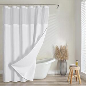 Wasserdichter Duschvorhang mit Waffelgewebe, schwer und robust, TPU-beschichtete Rückseite, ideal für Badezimmer und Hotels, 183 x 183 cm