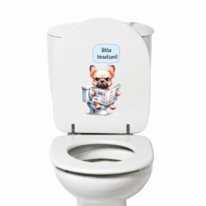 Witziger WC Deckel Aufkleber mit lustigem Spruch, perfekt für Badezimmer und Toilette, DIY Wandtattoo Sticker mit Humor und gute Laune