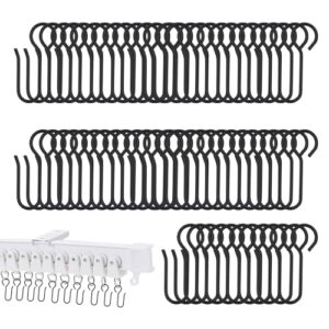 100 Stück Metall S Haken Schwarz, ideal für Vorhänge und Gardinen, stabil und widerstandsfähig