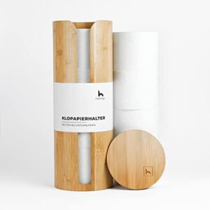 Praktische Toilettenpapier-Aufbewahrung aus Bambus mit Deckel für 4 Rollen, umweltfreundliche Herstellung und bequeme Installation