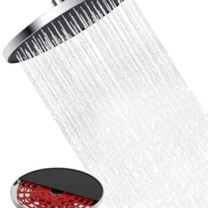 Hibbent Selbstreinigende Regendusche Duschkopf, Fester Duschkopf Regendusche 10 Zoll, Runder Regenduschkopf mit Reinigungsvorrichtung, Chrom