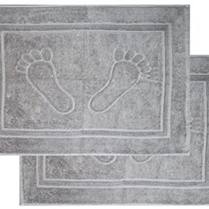 Hochwertiger Haushaltsartikel mit Badmatte und Duschvorleger aus Frottier, 100% Baumwolle, einfarbig hellgrau