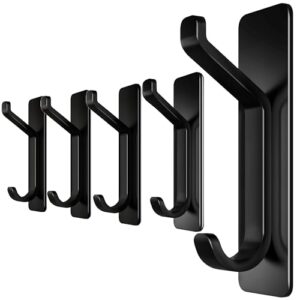 Selbstklebende Kleiderhaken, Handtuchhalter ohne Bohren, extra stark, für Türen und Schränke, schwarz matt