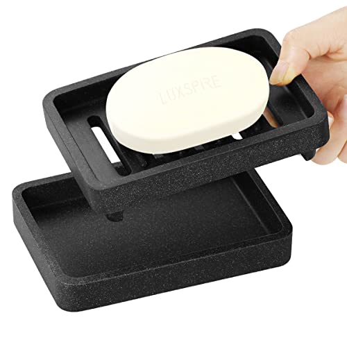 Elegante und praktische Seifenschale aus Hybridharzmaterial mit abnehmbarer Oberfläche und Kiestextur, ideal für Küche oder Bad