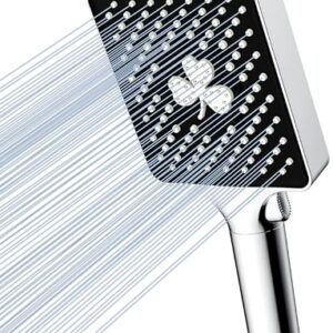Duschkopf mit Hochdrucktechnologie und 6 Strahlarten, Wassersparend und für verschiedene Duschbedürfnisse geeignet
