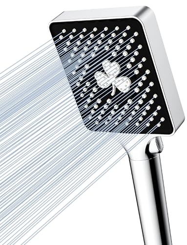 Duschkopf mit Hochdrucktechnologie und 6 Strahlarten, Wassersparend und für verschiedene Duschbedürfnisse geeignet