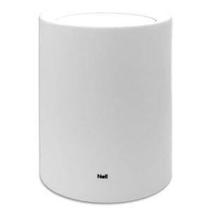 Eleganter Kosmetikeimer für das Badezimmer, 8-Liter Mülleimer mit Schwingdeckel und matt weißer Farbe, langlebiger Kunststoff