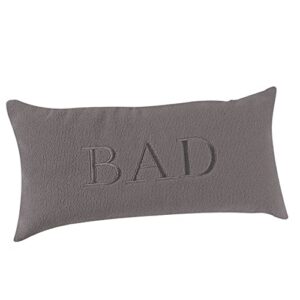 Bequemes Badewannenkissen mit Nackenstütze und Schnell-Trocknungs-Funktion, grau mit Bad-Schriftzug