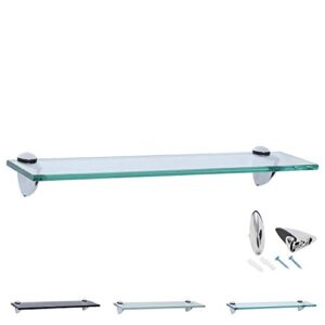 Transparentes Glas Wandregal mit 8mm ESG Sicherheitsglas, perfekt für das Badezimmer als Badablage oder Glasablage