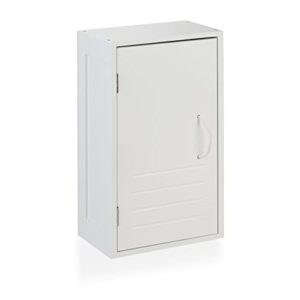 Relaxdays Hängeschrank Bad mit verstellerbarer Ablage und Magnetverschluss - schmaler Wandschrank aus weißem MDF für Badezimmer
