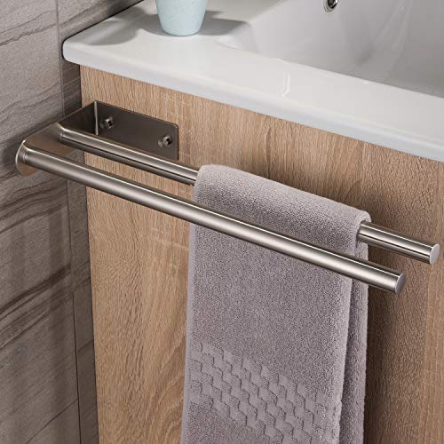 Handtuchhalter aus Edelstahl mit zwei Armen für Wandmontage, ideal in der Nähe von Spülen