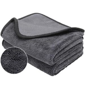 Trockentuch 2 Stück, Mikrofasertuch mit gedrehtem Flor, Duschkabinen Tuch zum Wasser Abziehen in Dusche und Bad