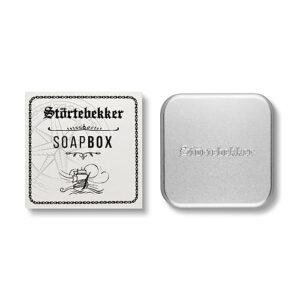 Störtebekker Premium Seifendose mit Abtropfgitter für Rasierseife und Festes Shampoo - Metall Seifenbox zum Reisen mit Ablauf