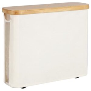 Stabile Toilettenpapier-Aufbewahrung mit großen Kapazität für bis zu 12 Rollen, Beige und weiß