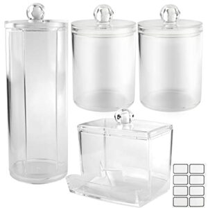 Wattestäbchenhalter, Aufbewahrung für Wattestäbchen, Wattepads und Make-up-Pads, Badezimmer-Organizer-Set, Schminktisch-Halter mit Deckel