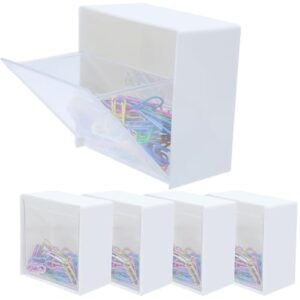 4 Stück Wand Aufbewahrungsbox, selbstklebendes Organizer-System für Schlafzimmer, Badezimmer und Kosmetikartikel, transparenter Kunststoffbehälter mit praktischem Öffnungsdesign