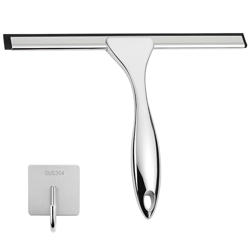 Duschabzieher aus Edelstahl mit ABS Kunststoff Handgriff für effektive Reinigung von Spiegeln, Fenstern und Duschtüren