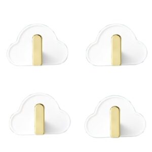 Selbstklebende Wolken-Wandhaken für Handtücher, Bademäntel und Kleidung in weiß ohne Bohren geeignet für Kinderzimmer, Badezimmer und Küche