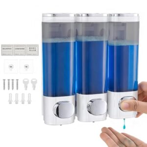 Zithgen 3 Kammern Shampoo Conditioner Dispenser, Seifenspender Wandbefestigung für Badezimmer und Küche