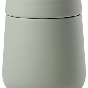 Keramikdose mit Deckel für die Aufbewahrung von Badutensilien wie Wattepads und Wattestäbchen, Durchmesser 8,4 cm, Höhe 10 cm, Fassungsvermögen 290 ml, Matcha Green