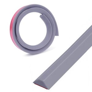 Abklappbarer Spritzschutzstreifen für Duschen, wasserdicht und korrosionsbeständig, Selbstkleber auf der Rückseite, ideal für Badezimmer und Küche, 100 cm lang, Grey