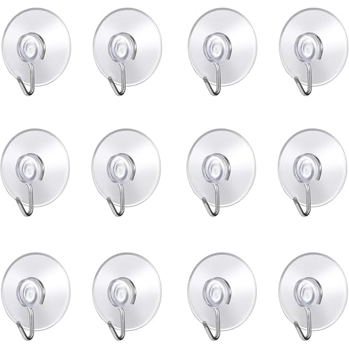 ALLBASA Wandhaken mit Saugnapf, kleine Saugnäpfe aus Kunststoff mit rundem Haken für Badezimmer und Küche