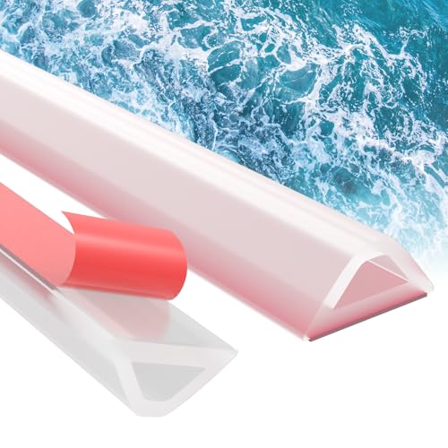 Schwallschutzleiste für Dusche, Selbstklebend, Transparent, Silikon, Wasserstopper, Nass-Trocken-Trennung für Bad und Küche