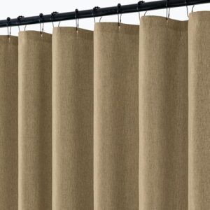 Extra langer Leinen-Duschvorhang, 274 cm lang, strapazierfähiger Stoff, Duschvorhang-Set mit 12 Metallhaken, wasserdichte Dekoration für Badezimmer und Badewanne