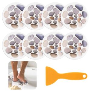 Antirutsch Aufkleber für Badewanne und Dusche, 15CM Selbstklebende Rutschstopp-Pads mit Schaber, Runde Klebestreifen für sicheren Stand auf harten Oberflächen.